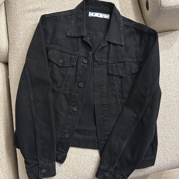 100% cotton lining men off white negative mark denim jackety - Picture 3 of 10